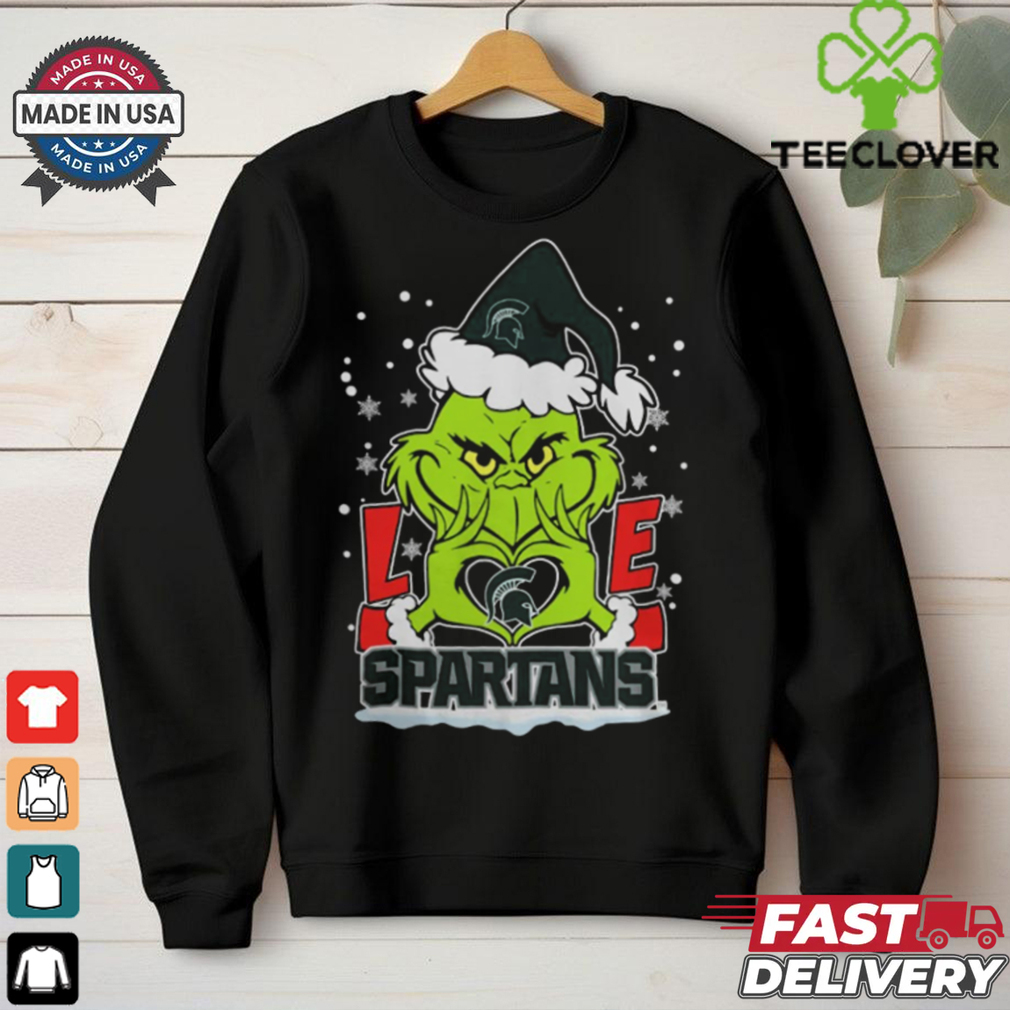The Grinch Love Heart 2024 Michigan State Spartans Football Christmas Shirt The Grinch Love Heart 2024 Michigan State Spartans Football Christmas Shirt