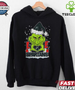 The Grinch Love Heart 2024 Michigan State Spartans Football Christmas Shirt