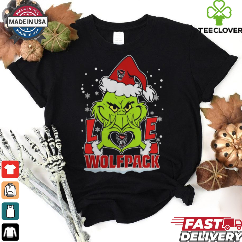 The Grinch Love Heart 2024 NC State Wolfpack Football Christmas Shirt The Grinch Love Heart 2024 NC State Wolfpack Football Christmas Shirt