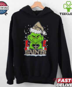 The Grinch Love Heart 2024 New Orleans Saints Football Christmas Shirt
