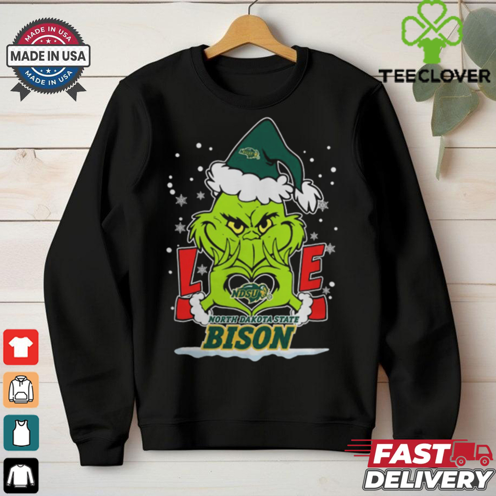 The Grinch Love Heart 2024 North Dakota State Bison Football Christmas Shirt The Grinch Love Heart 2024 North Dakota State Bison Football Christmas Shirt
