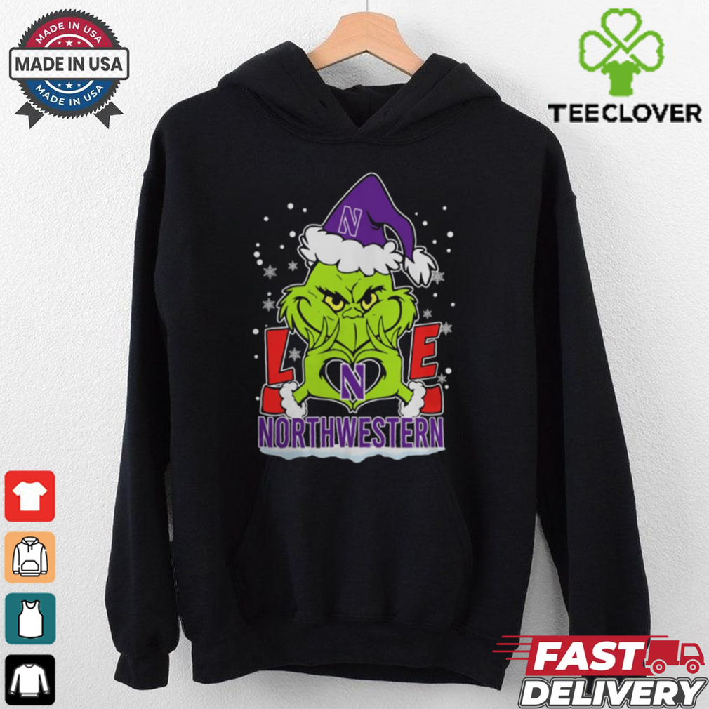 The Grinch Love Heart 2024 Northwestern Wildcats Football Christmas Shirt The Grinch Love Heart 2024 Northwestern Wildcats Football Christmas Shirt