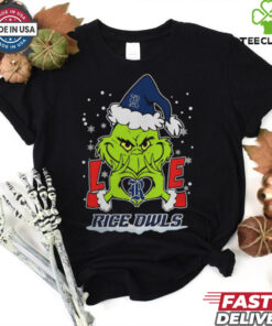 The Grinch Love Heart 2024 Rice Owls Football Christmas Shirt