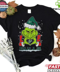 The Grinch Love Heart 2024 South Florida Bulls Football Christmas Shirt
