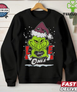 The Grinch Love Heart 2024 Temple Owls Football Christmas Shirt