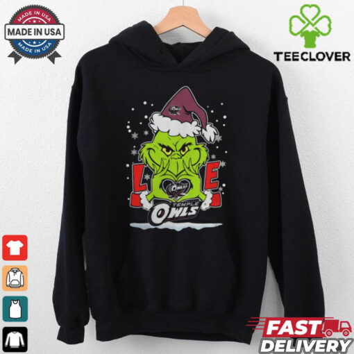 The Grinch Love Heart 2024 Temple Owls Football Christmas Shirt