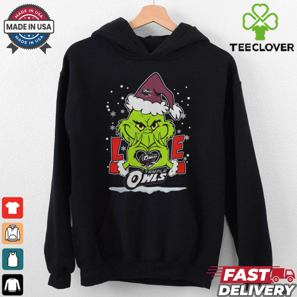 The Grinch Love Heart 2024 Temple Owls Football Christmas Shirt The Grinch Love Heart 2024 Temple Owls Football Christmas Shirt