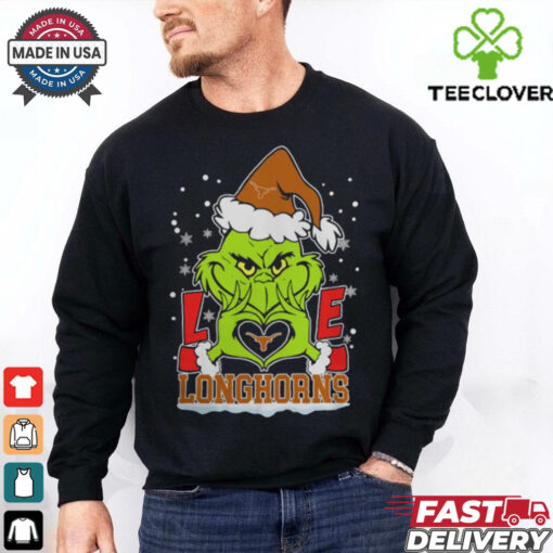 The Grinch Love Heart 2024 Texas Longhorns Football Christmas Shirt