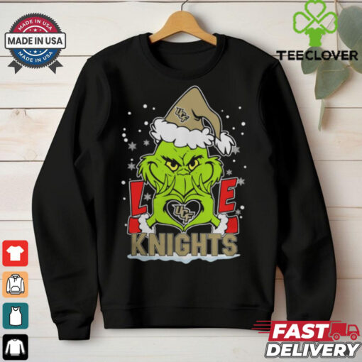 The Grinch Love Heart 2024 UCF Knights Football Christmas Shirt