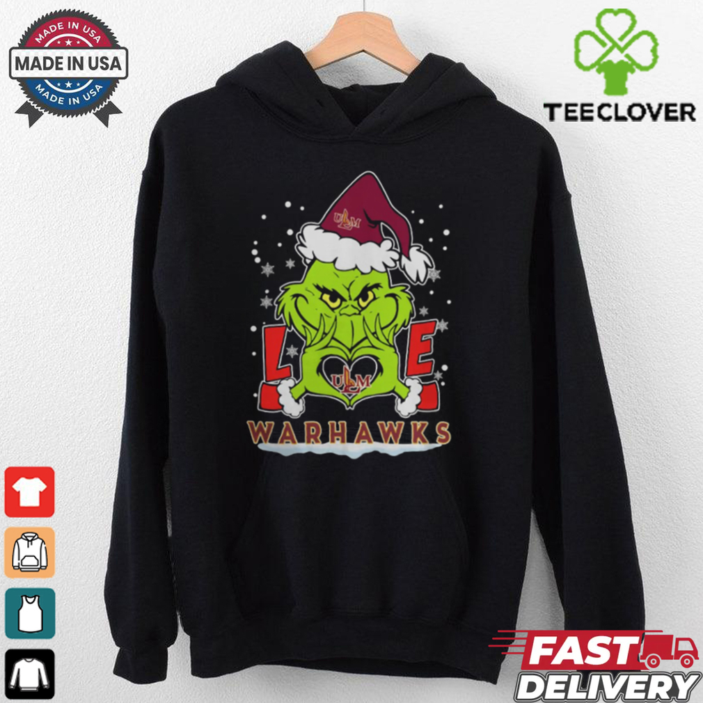 The Grinch Love Heart 2024 ULM Warhawks Football Christmas Shirt The Grinch Love Heart 2024 ULM Warhawks Football Christmas Shirt