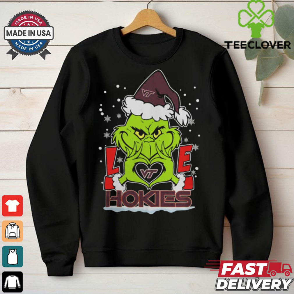 The Grinch Love Heart 2024 Virginia Tech Hokies Football Christmas Shirt The Grinch Love Heart 2024 Virginia Tech Hokies Football Christmas Shirt