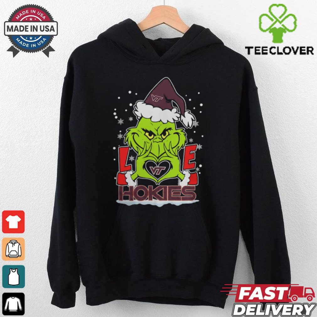 The Grinch Love Heart 2024 Virginia Tech Hokies Football Christmas Shirt The Grinch Love Heart 2024 Virginia Tech Hokies Football Christmas Shirt
