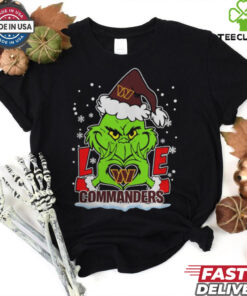 The Grinch Love Heart 2024 Washington Commanders Football Christmas Shirt