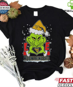 The Grinch Love Heart 2024 West Virginia Mountaineers Football Christmas Shirt
