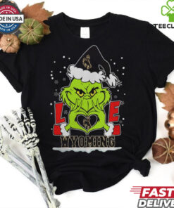 The Grinch Love Heart 2024 Wyoming Cowboys Football Christmas Shirt