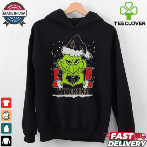 The Grinch Love Heart 2024 Wyoming Cowboys Football Christmas Shirt
