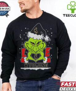 The Grinch Love Heart 2024 Wyoming Cowboys Football Christmas Shirt