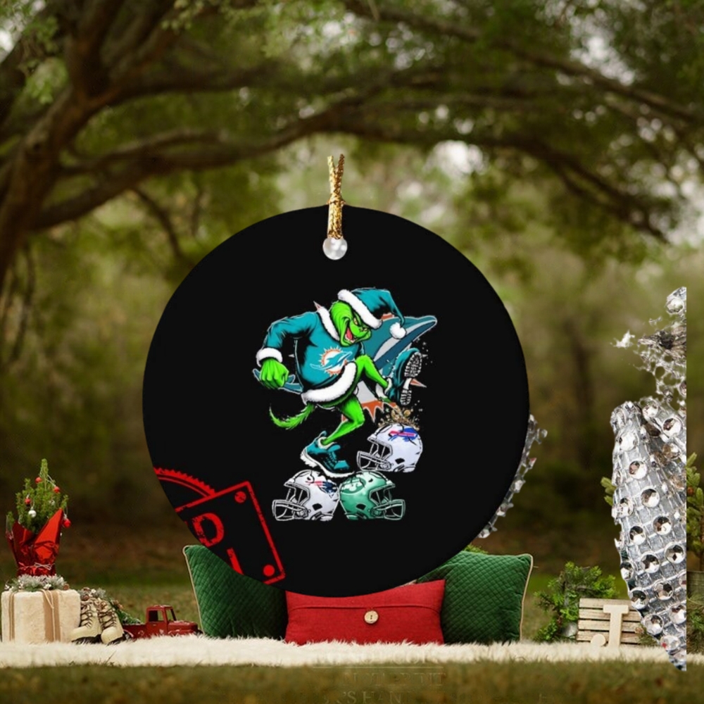 The Grinch Miami Dolphins Stomp On NFL Teams Christmas Ornament The Grinch Miami Dolphins Stomp On NFL Teams Christmas Ornament