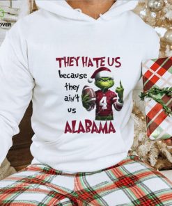 The Grinch Middle Finger They Hate Us Because Ain’t Us Alabama Crimson Tide Christmas Shirt