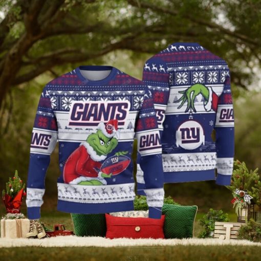 The Grinch New York Giants All Over Print 3D Ugly Christmas Sweater Xmas 3D Printed Christmas Sweater Gift