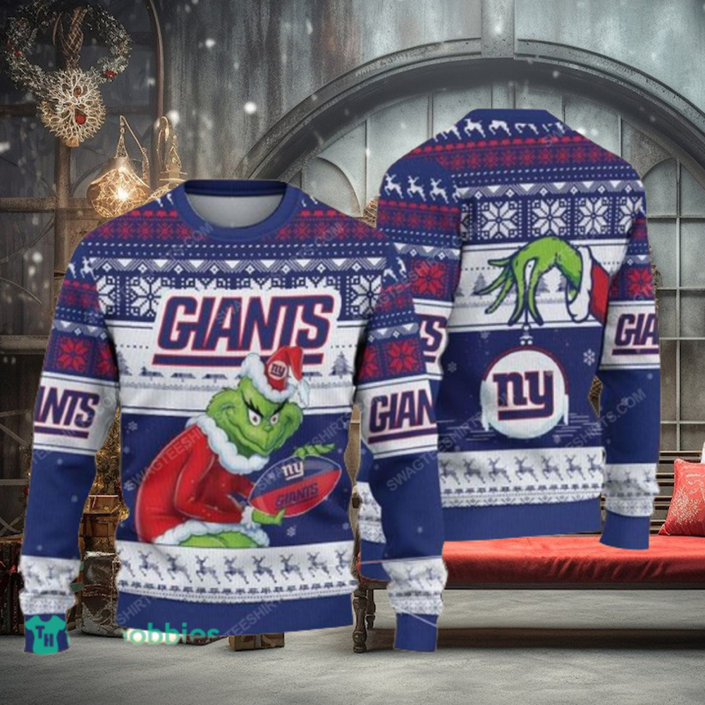 The Grinch New York Giants All Over Print 3D Ugly Christmas Sweater The Grinch New York Giants All Over Print 3D Ugly Christmas Sweater