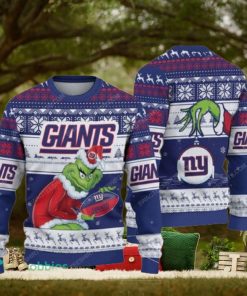 The Grinch New York Giants All Over Print 3D Ugly Christmas Sweater