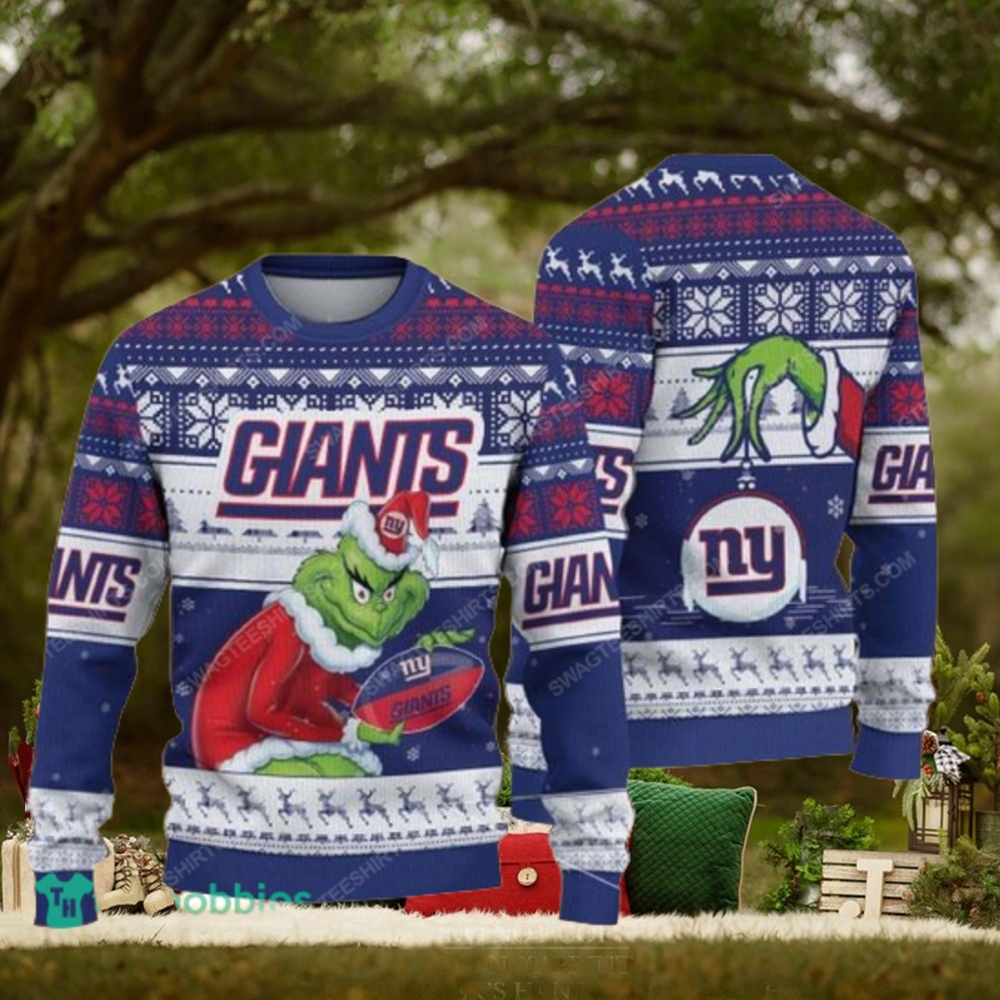 The Grinch New York Giants All Over Print 3D Ugly Christmas Sweater The Grinch New York Giants All Over Print 3D Ugly Christmas Sweater