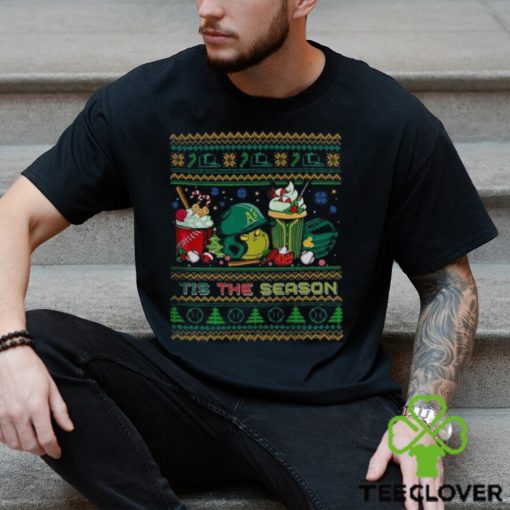 The Grinch Oakland Athletics Tis The Damn Season Ugly Christmas Shirt