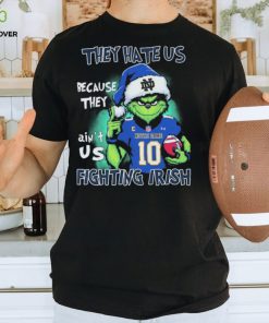 The Grinch Sam Hartman They Hate Us Because They Ain’t Us Notre Dame Fighting Irish Christmas Shirt