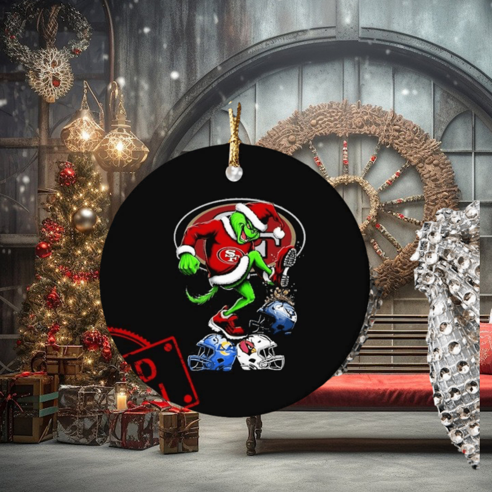 The Grinch San Francisco 49ers Stomp On NFL Teams Christmas Ornament The Grinch San Francisco 49ers Stomp On NFL Teams Christmas Ornament