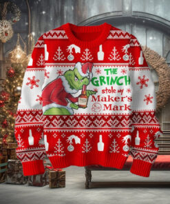 The Grinch Santa Hat Stole My Maker’s Mark Ugly Christmas Sweater