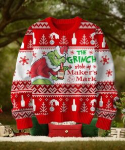 The Grinch Santa Hat Stole My Maker’s Mark Ugly Christmas Sweater
