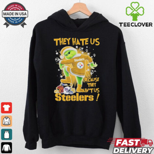 The Grinch Santa X Pittsburgh Steelers They Hate Us Because They Ain’t Us Washington Commanders New York Giants Baltimore Ravens T shirts