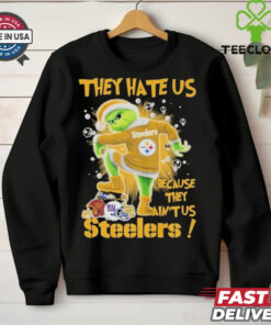 The Grinch Santa X Pittsburgh Steelers They Hate Us Because They Ain’t Us Washington Commanders New York Giants Baltimore Ravens T shirts