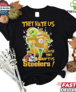The Grinch Santa X Pittsburgh Steelers They Hate Us Because They Ain’t Us Washington Commanders New York Giants Baltimore Ravens T shirts