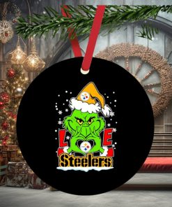The Grinch Santa love Pittsburgh Steelers ornament