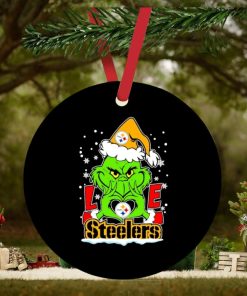 The Grinch Santa love Pittsburgh Steelers ornament
