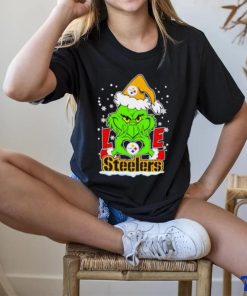 The Grinch Santa love Pittsburgh Steelers shirt