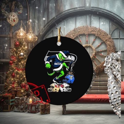 The Grinch Seattle Seahawks Stomp On NFL Teams Christmas Ornament