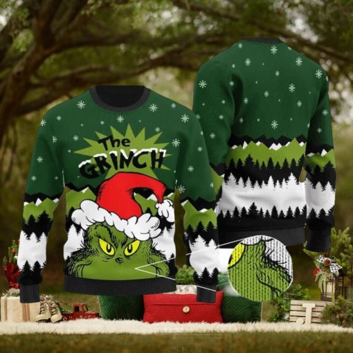 The Grinch With Christmas Hat 3D Ugly Sweater