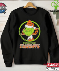 The Grinch X Oklahomoa state Cowboys I Hate People But I Love My Oklahoma state Christmas Shirt