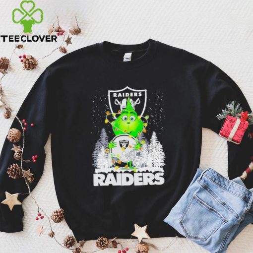 The Grinch hug Las Vegas Raiders helmet Christmas shirt
