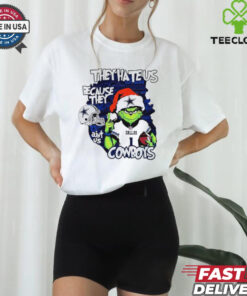 The Grinch they hate us because they ain’t us Cowboys helmet Christmas shirt