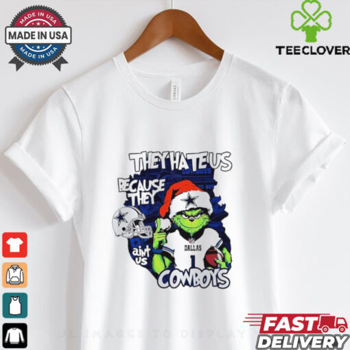 The Grinch they hate us because they ain’t us Cowboys helmet Christmas shirt