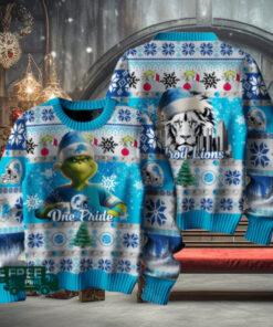 The Grinch x Detroit Lions One Pride Christmas Ugly Sweater