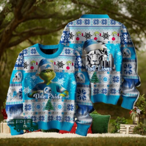 The Grinch x Detroit Lions One Pride Christmas Ugly Sweater