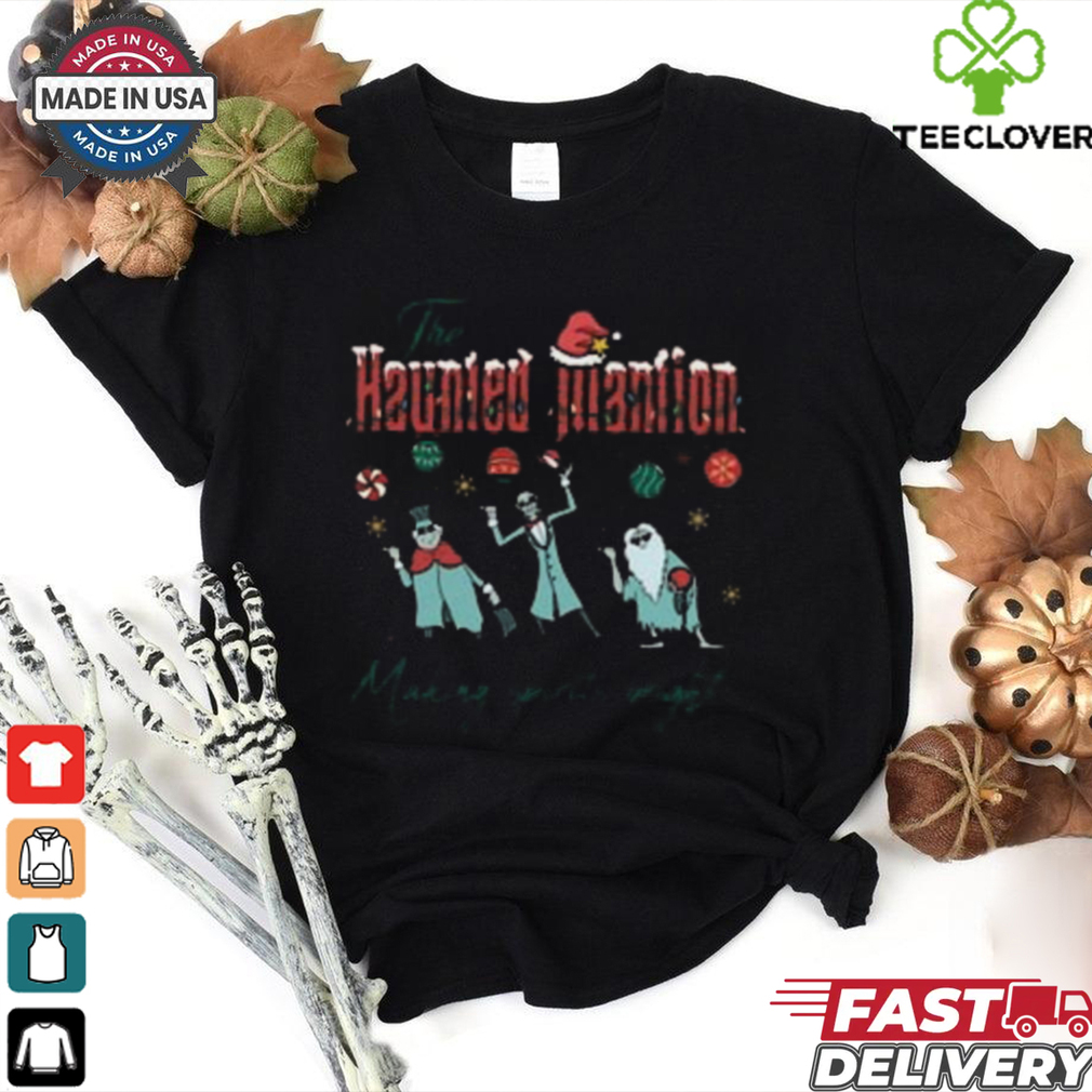 The Haunted Mansion Making Spirits Bright Hitchhiking Ghosts Christmas Shirt The Haunted Mansion Making Spirits Bright Hitchhiking Ghosts Christmas Shirt