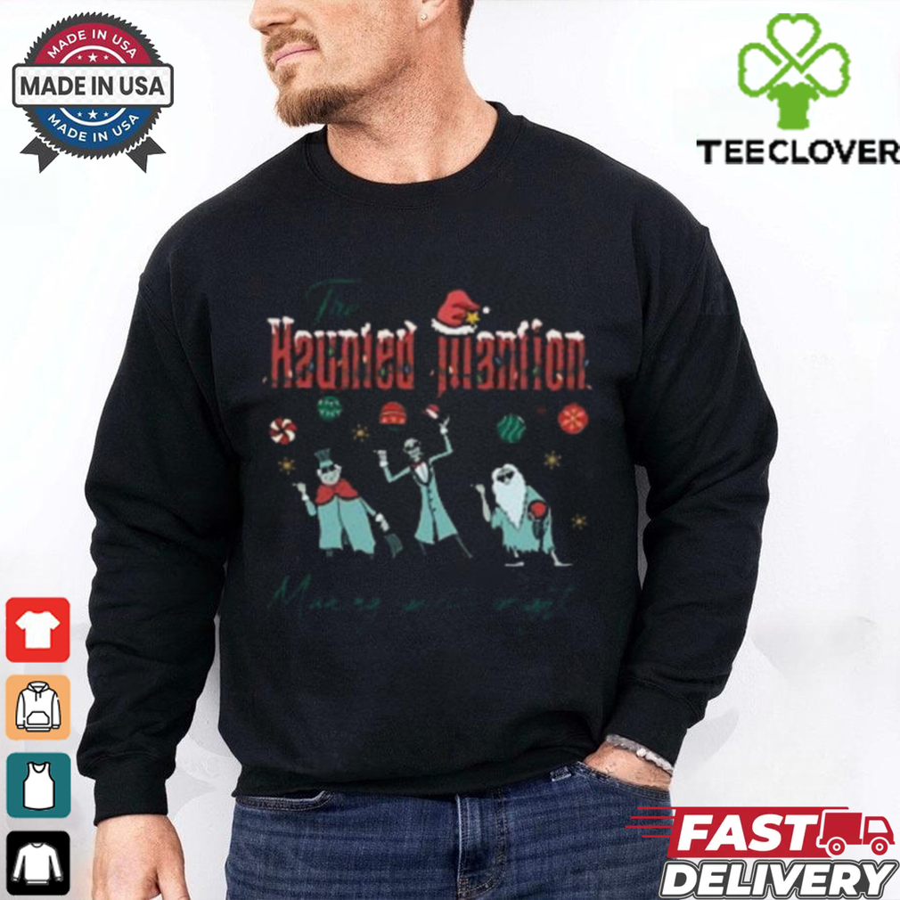 The Haunted Mansion Making Spirits Bright Hitchhiking Ghosts Christmas Shirt The Haunted Mansion Making Spirits Bright Hitchhiking Ghosts Christmas Shirt