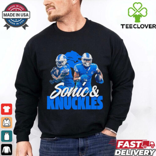 The Hedgehog and Knuckles Detroit Lions shirt