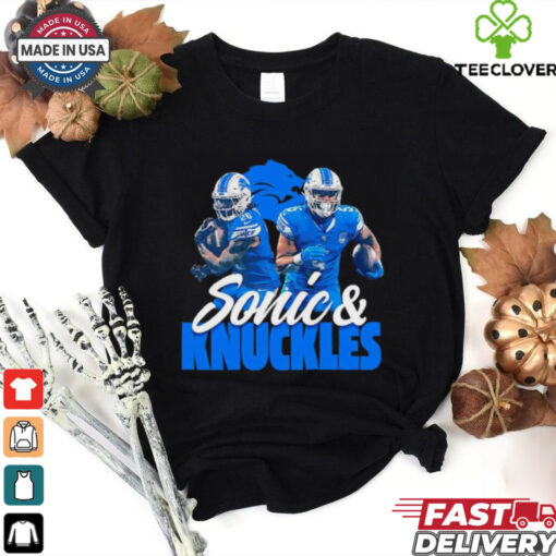 The Hedgehog and Knuckles Detroit Lions shirt
